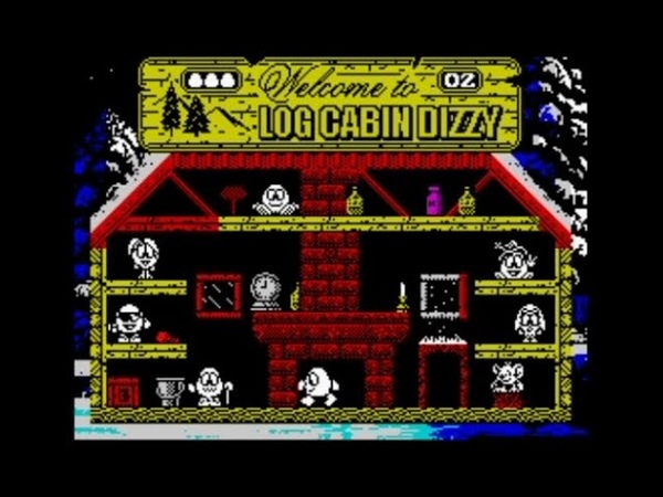 Log Cabin Dizzy 128k (2018) Walkthrough (+ Title Music, Info, Instructions), ZX