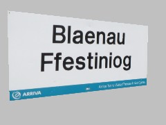 CL Blaenau Ffestiniog - Arriva Stn sign
