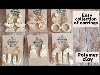 Easy geometric collection of  earrings * Polymer clay * DIY * Tutorial * Melagrana design
