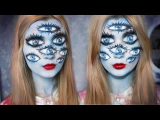 Tim Burton Inspired Halloween Makeup | The girl with many eyes