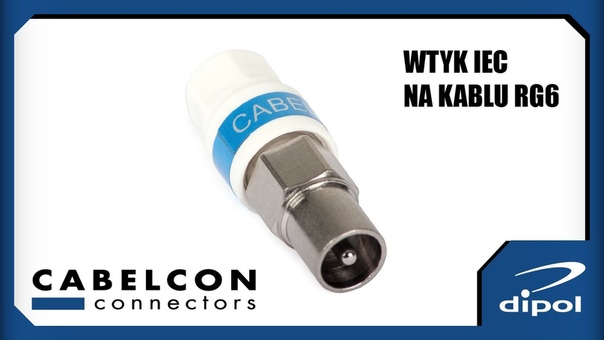 Wtyk antenowy IEC Cabelcon na przewodzie RG