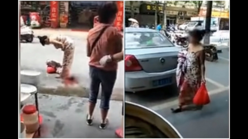 Woman gives birth on street while shopping in