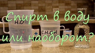 Спирт в воду или наоборот.