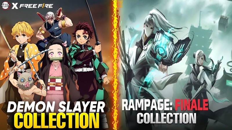 RAMPAGE FINALE AND DEMON SLAYER COLLECTION REVIEW, FREE FIRE NEW EVENT, GARENA FREE