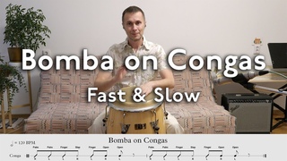 Bomba Rhythm Play on Congas Fast and Slow Tempo