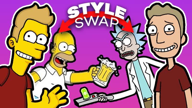 THE SIMPSONS and RICK AND MORTY Style SWAP