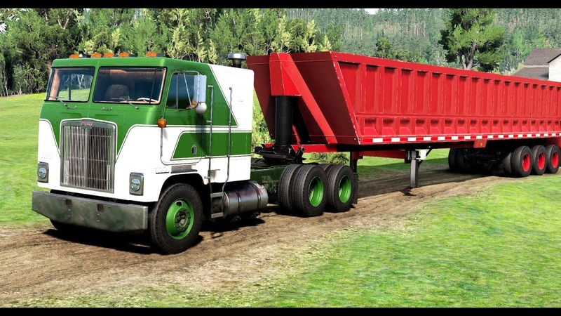 Beam NG Drive Update TC83s Cabover Semi + Dump Trailer Transporting