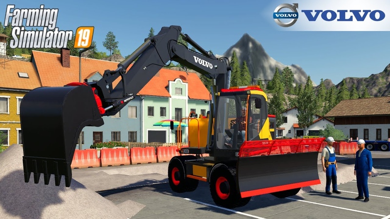 Farming Simulator 19 VOLVO EWR150 Wheel Excavator Digging A Pit In The