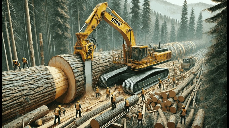 Extreme Chainsaw Machines, The Most Dangerous and Fastest Tree Cutting Equipment,
