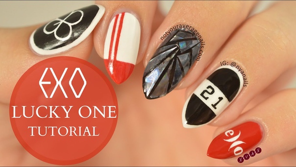 EXO Lucky One Nail Art